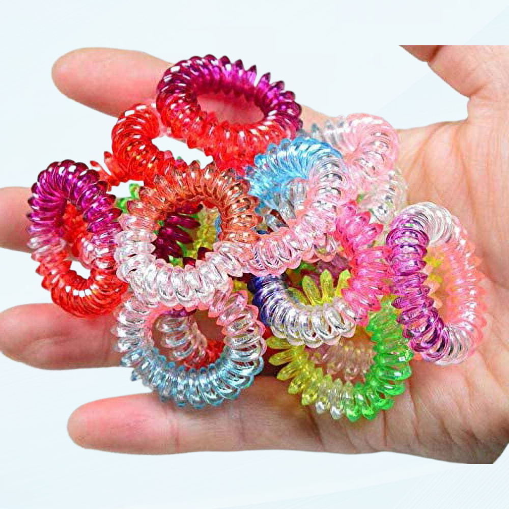 Colorful Spiral Hair Ties Pack 3 No Hooks Elastic Ponytail Holders for All Hair Amazon.com : 3 Packs 16 main image 2