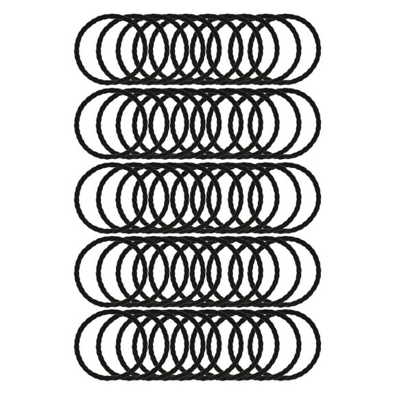 50 Pcs Spiral Pattern Hair Ropes Hair Scrunchies for Women for Girls Black