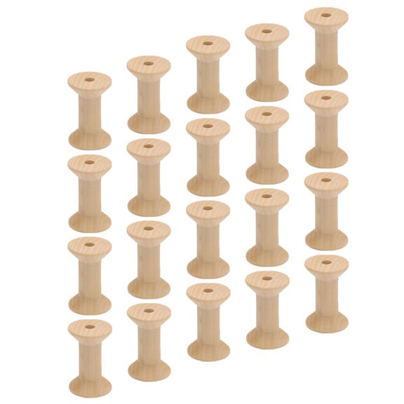 50 Pcs Stacking Toy Empty Wire Spool DIY Handmade Spools Weave Manual Embroidered Bamboo Wooden