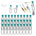 thumbnail image 1 of 50 Pcs Stainless Steel Fishing Line Slides, Durable Slider Swivel Tackle Kit, Sensitive Bite Detection Rigs for Freshwater & Saltwater Angling, Surf & Dock Fishing, By Cosmug, 1 of 9