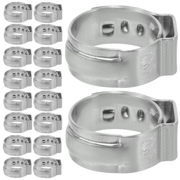 DINHEAROM Stainless Steel Pipe Clamps Holder Brackets with 50 Pcs Crimp for Plumbing