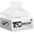 thumbnail image 1 of 50 Pcs. of Standard Plastic Hangers for Clothes - Durable Tubular Hanger Slim Design Idea for Daily Use Space Saving Heavy Duty Coat Pants Shirt Hanger Set (White), 1 of 7