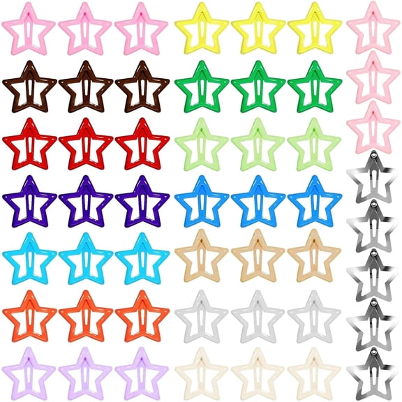 50 Pcs Star Clips Colourful Star Hair Non-Slip Small Stars Snap Hair Clips Metal Cute Stars Hairclip Accessories, Hair Clips for Girls Women