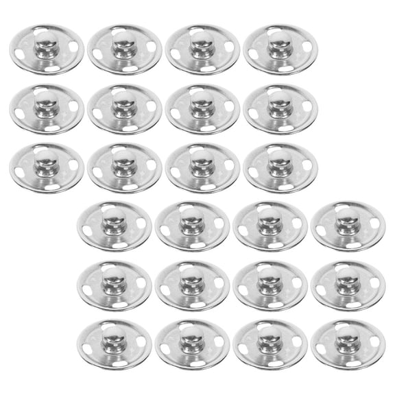 50 Pcs Steel Handles Buttons on Clothes 1.20X1.20X0.50CM Silver