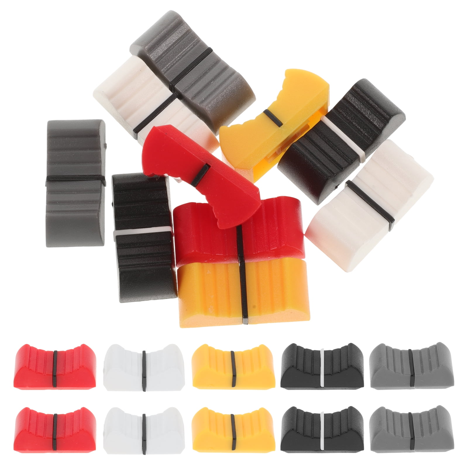 50 Pcs Straight Slide Fader Fader Knob Cap Mixer Fader Caps Button for