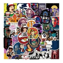 50 Pcs Stranger Water Bottle Stickers for Fans, Cute Stickers for Water Bottles, Vinyl Waterproof Aesthetic Laptop Sticker Pack Classroom Prizes Skateboard for Students