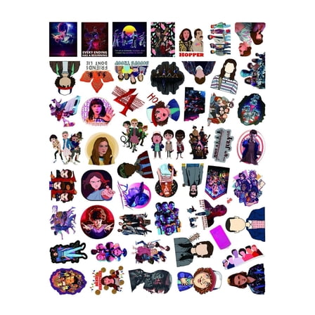 50 Pcs Stranger Water Bottle Stickers for Fans, Cute Stickers for Water Bottles, Vinyl Waterproof Aesthetic Laptop Sticker Pack Classroom Prizes Skateboard for Students