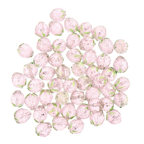 50 Pcs Strawberry Loose Beads Beading Necklace Strawberry Bead Christmas Gift Bead for DIY Bracelets