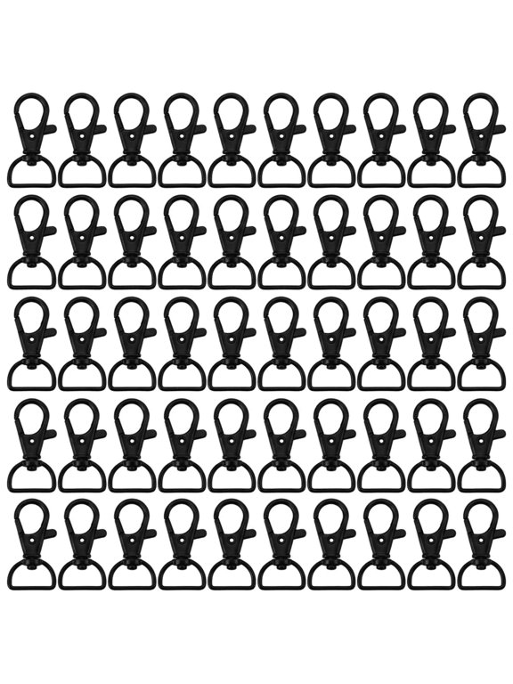 50 Pcs Swivel Lobster Snap Hooks With D Rings, 1 Inch Metal Trigger Clips For Lanyard Key Chain Making
