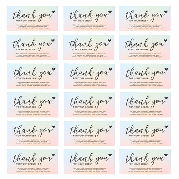50 Pcs Thank You Card Small Business Shopping Portable Cards