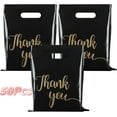 thumbnail image 1 of 50 Pcs Thank You Merchandise Bag GIXUSIL Shopping Bags with Handles Plastic Gift Bags Bulk Retail Boutique Bags for Party, Clothes, Business, Trade Stores (Black, 8 x 12inch), 1 of 1