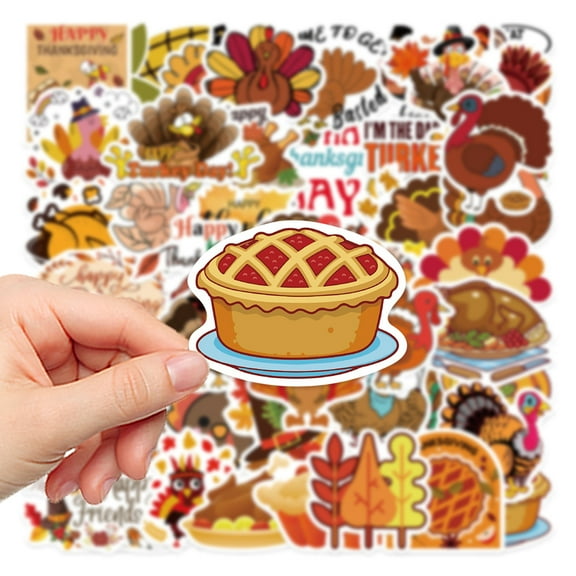 50 Pcs Thanksgiving Stickers Happy Thanksgiving Stickers for Water Bottles Envelopes Scrapbooking, Thanksgiving Decorations, Fall Stickers for Kids Teens Adults
