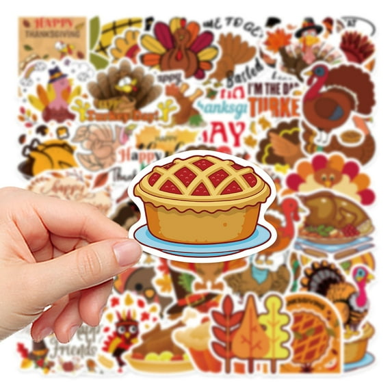 50 Pcs Thanksgiving Stickers Happy Thanksgiving Stickers for Water Bottles Envelopes Scrapbooking, Thanksgiving Decorations, Fall Stickers for Kids Teens Adults