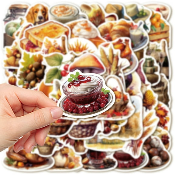 50 Pcs Thanksgiving Stickers Happy Thanksgiving Stickers for Water Bottles Envelopes Scrapbooking, Thanksgiving Decorations, Fall Stickers for Kids Teens Adults
