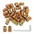 thumbnail image 1 of 50 Pcs Threaded Insert for Wood, 1/4 - 20 Threaded Studs 15mm Length, Gold, 1 of 6