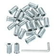 thumbnail image 1 of 50 Pcs Threaded Insert for Wood, 1/4 - 20 Threaded Studs 20mm Length, Silver, 1 of 6