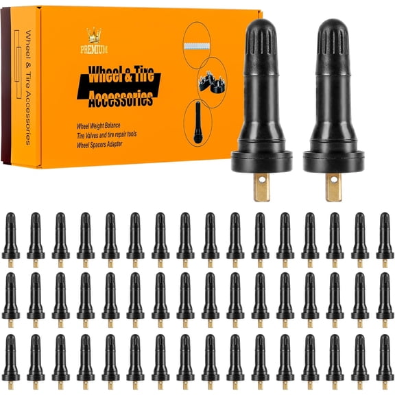 50 Pcs Tire TPMS 20008 Pressure Monitoring System Sensor Explosion-Proof Snap in Tire Valve Stems