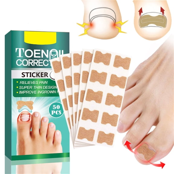 50 Pcs Toenail Correction Stickers – Super Thin Ingrown Toenail Relief Patch for Nail Care & Maintenance