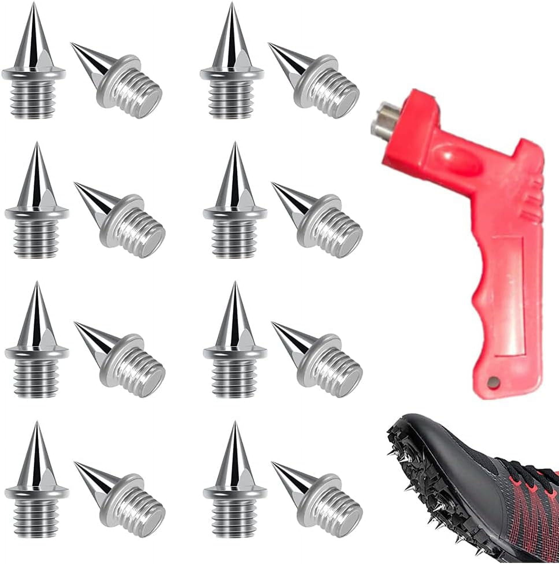 50 Pcs Track Spikes Replacement 1/4 Inch with Spike Wrench Kit, Sturdy Steel Cross Country