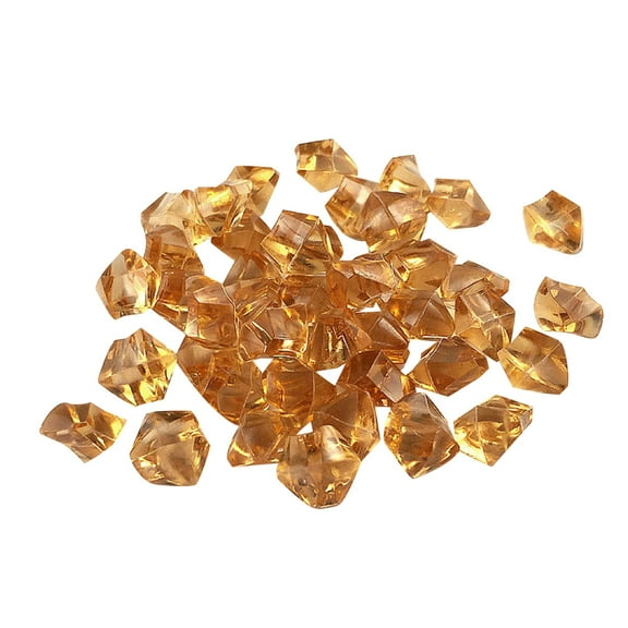 50 Pcs Colorful Fake Diamonds,Clear Acrylic Gemstones,Multicolor Fake Crushed Ice Rocks Plastic Acrylic Crystal Gems,for Vase Fillers,Wedding Centerpieces,Party Decoration, Crafts Display(Brown)