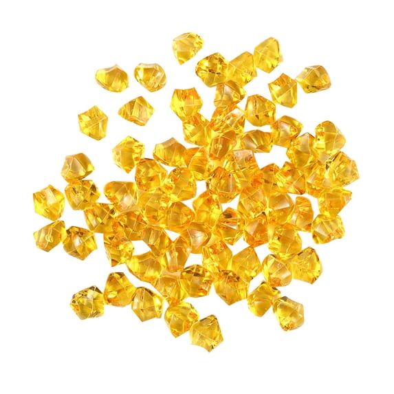 50 Pcs Transparent Acrylic Gemstones,Plastic Fake Crushed Ice Rocks,Plastic Gemstones Acrylic Crystal Gems Diamonds Pirate Treasure for Crafting Halloween Vase Fillers Centerpieces Decor(Z1-Gold)