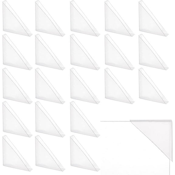 50 Pcs Transparent Photo Corners 1.361.36" Clear Plastic Corner Protectors Picture Frame Mounting Corners for DIY Album Scrapbook Journal Photographs Certificates Pictures inner:0.12" White