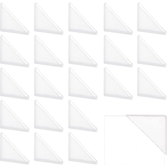 50 Pcs Transparent Photo Corners 1.361.36" Clear Plastic Corner Protectors Picture Frame Mounting Corners for DIY Album Scrapbook Journal Photographs Certificates Pictures inner:0.16"