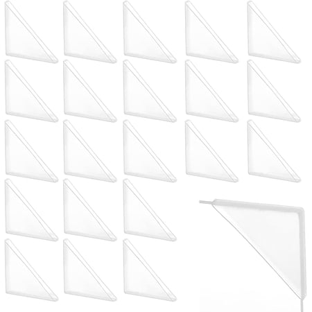 50 Pcs Transparent Photo Corners 1.36×1.36" Clear Plastic Corner Protectors Picture Frame Mounting Corners for DIY Album Scrapbook Journal Photographs Certificates Pictures inner:0.2" White