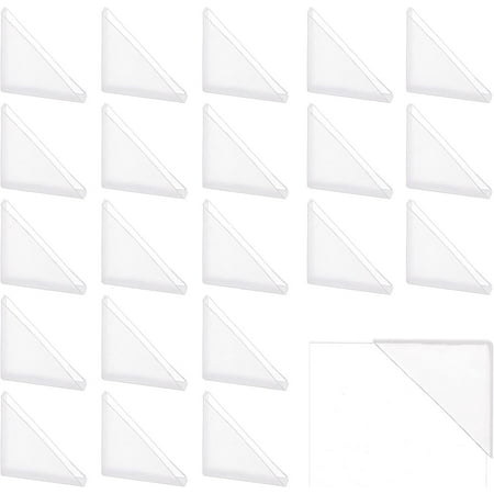 50 Pcs Transparent Photo Corners 1.36×1.36" Clear Plastic Corner Protectors Picture Frame Mounting Corners