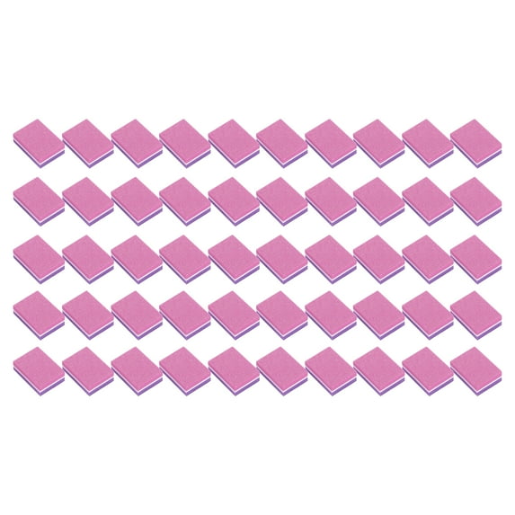 50 Pcs Two-color Mini Block Nail Buffers for DIY Pink Purple