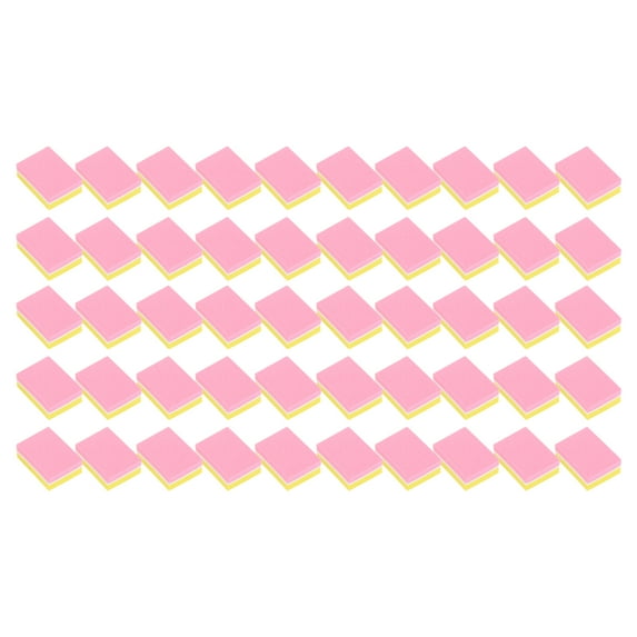 50 Pcs Two-color Mini Block Nail Buffers for DIY Yellow Pink