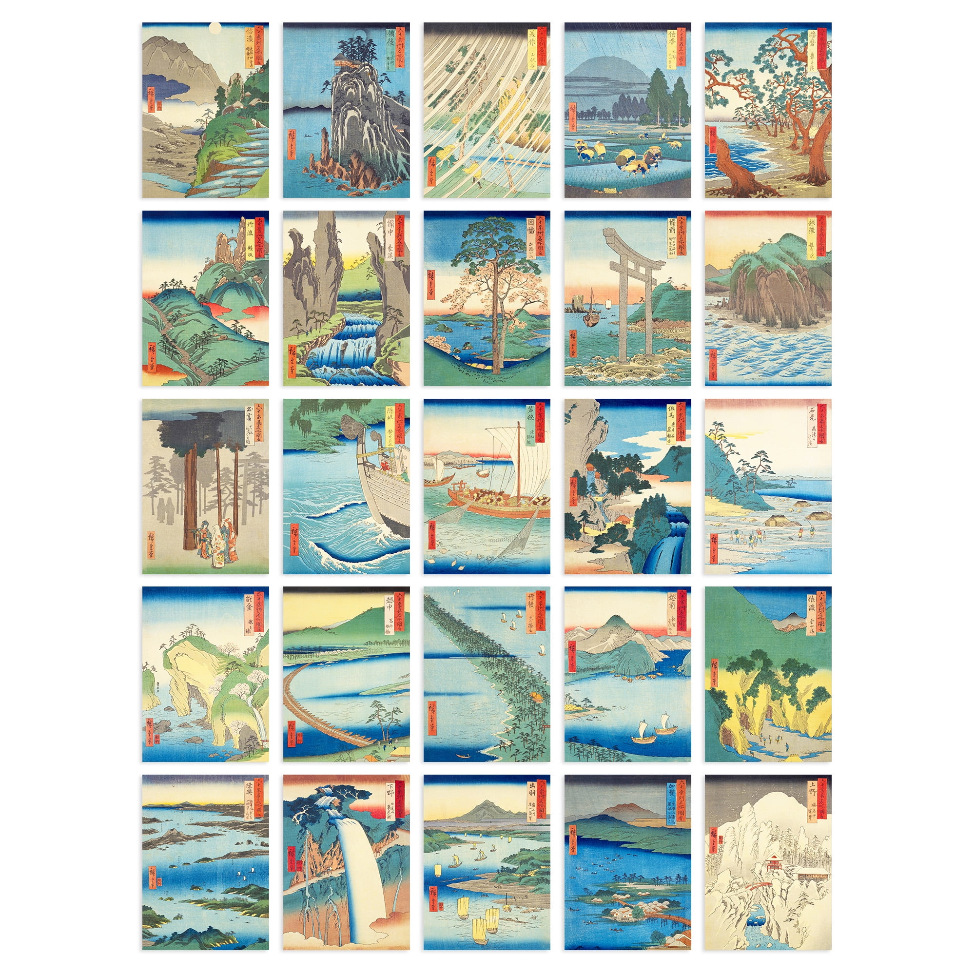 50 Pcs Utagawa Hiroshige Japan Aesthetic Collage Kit