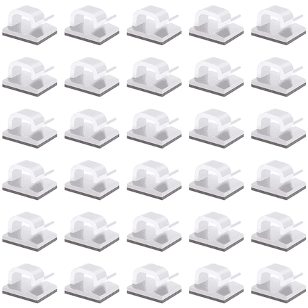 50 Pcs Viaky Wire Cord Clips Adhesive Cable Clips Cable Holder Wire Management, Worked Great for Fixing Your Various Wires, Network Cable, RV Wires, USB Cords, Car Cable, TV Coax Cable (White)