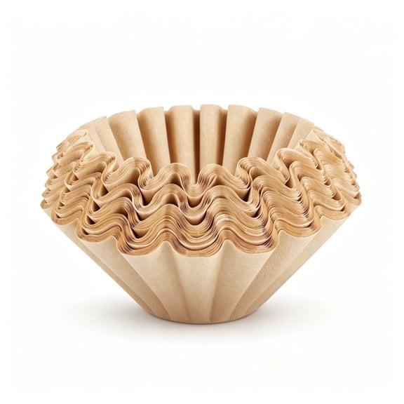 50 Pcs Wave Style Coffee Filter Paper for Pour Over Brewers Unbleached Cake Type Filters for Even Extraction