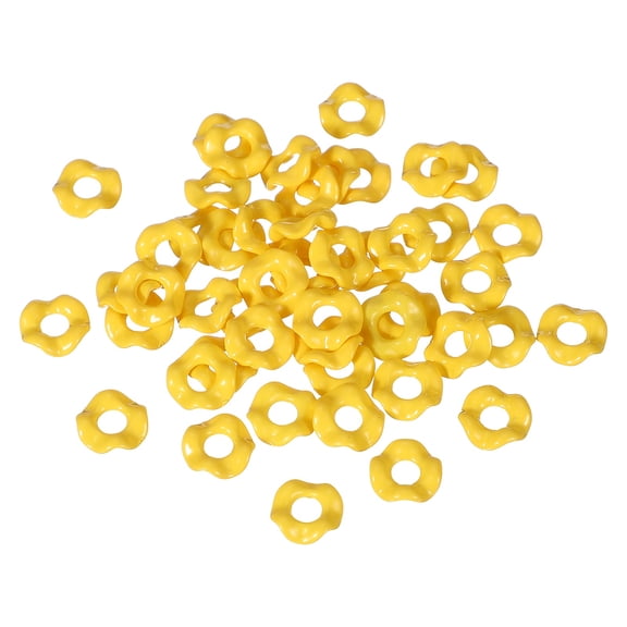 50 Pcs Wavy Spacers for Beaded Pens, Acrylic Flower Beads Colorful Wave Spacer Focal Bead for DIY Jewelry, Yellow