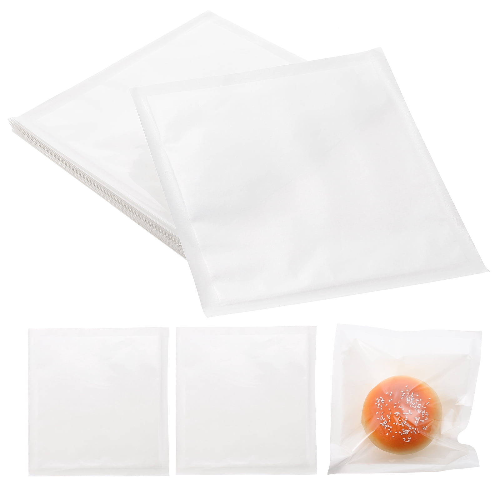 50 Pcs Waxed Paper Bread Bags Loaf Sandwich Pastry Xxl Candy Storage Household White