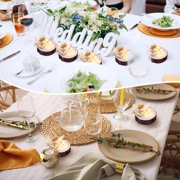 50 Pcs Wedding Favor Candle Holders, Rustic Wooden Wedding Bridal Shower Party Souvenirs Favors Candle Gifts for Guests