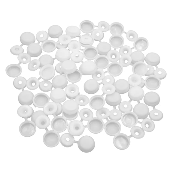 50 Pcs White 4mm Dia Nut Screw Bolt Caps Cover Interior Decoration for Cars