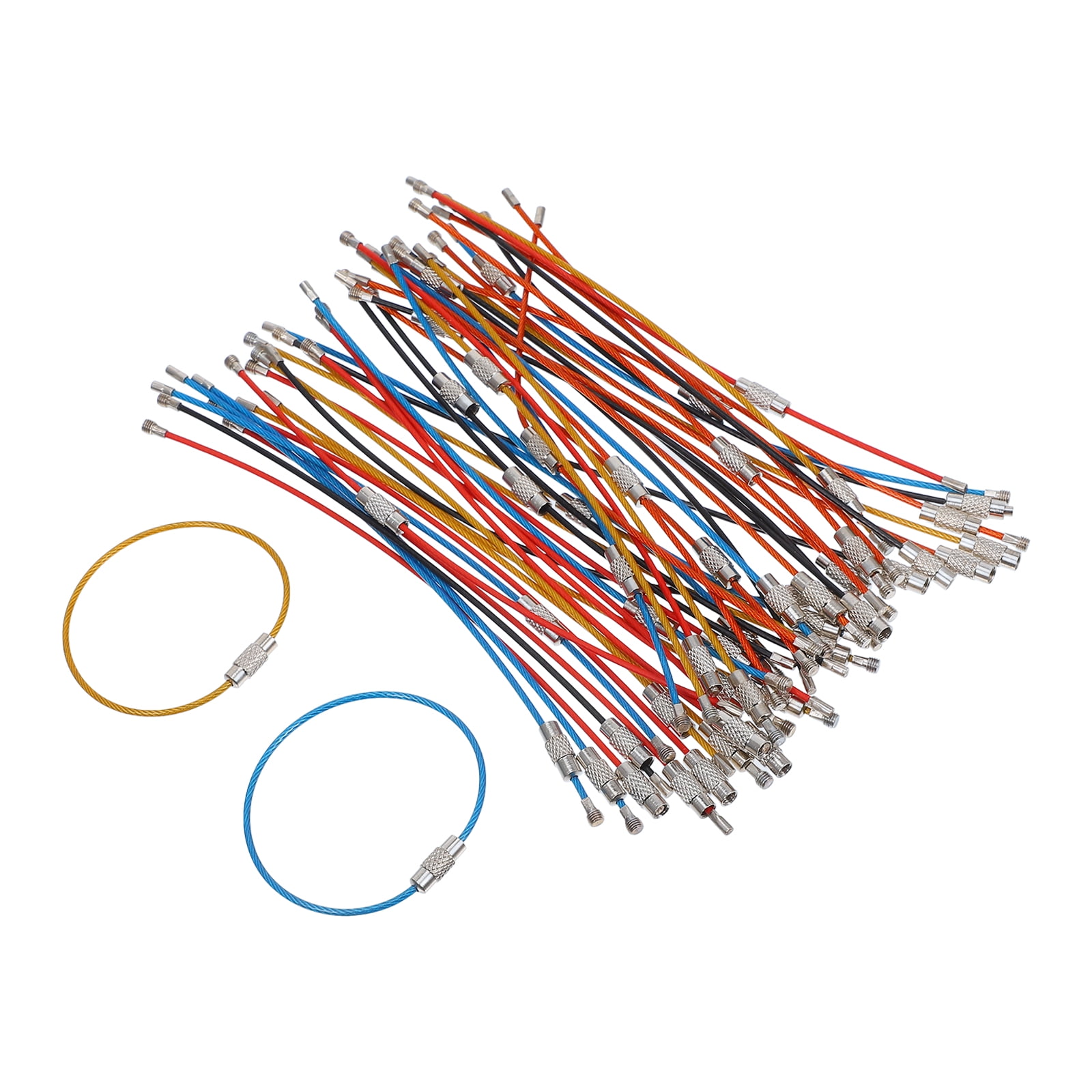 50 Pcs Wire Key Ring Keychain Loop Key Electric Wire Pendant Tag Loops