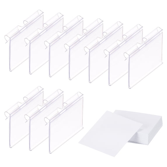 50 Pcs Wire Shelf Label Holder 1.65x1.65 Inch, Plastic Merchandise Sign