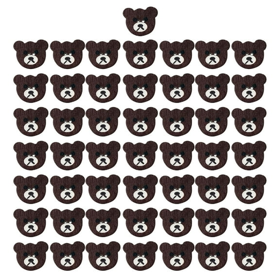 50 Pcs Wood Buttons Bear Shaped Buttons Craft Buttons 2 Hole Buttons for Craft