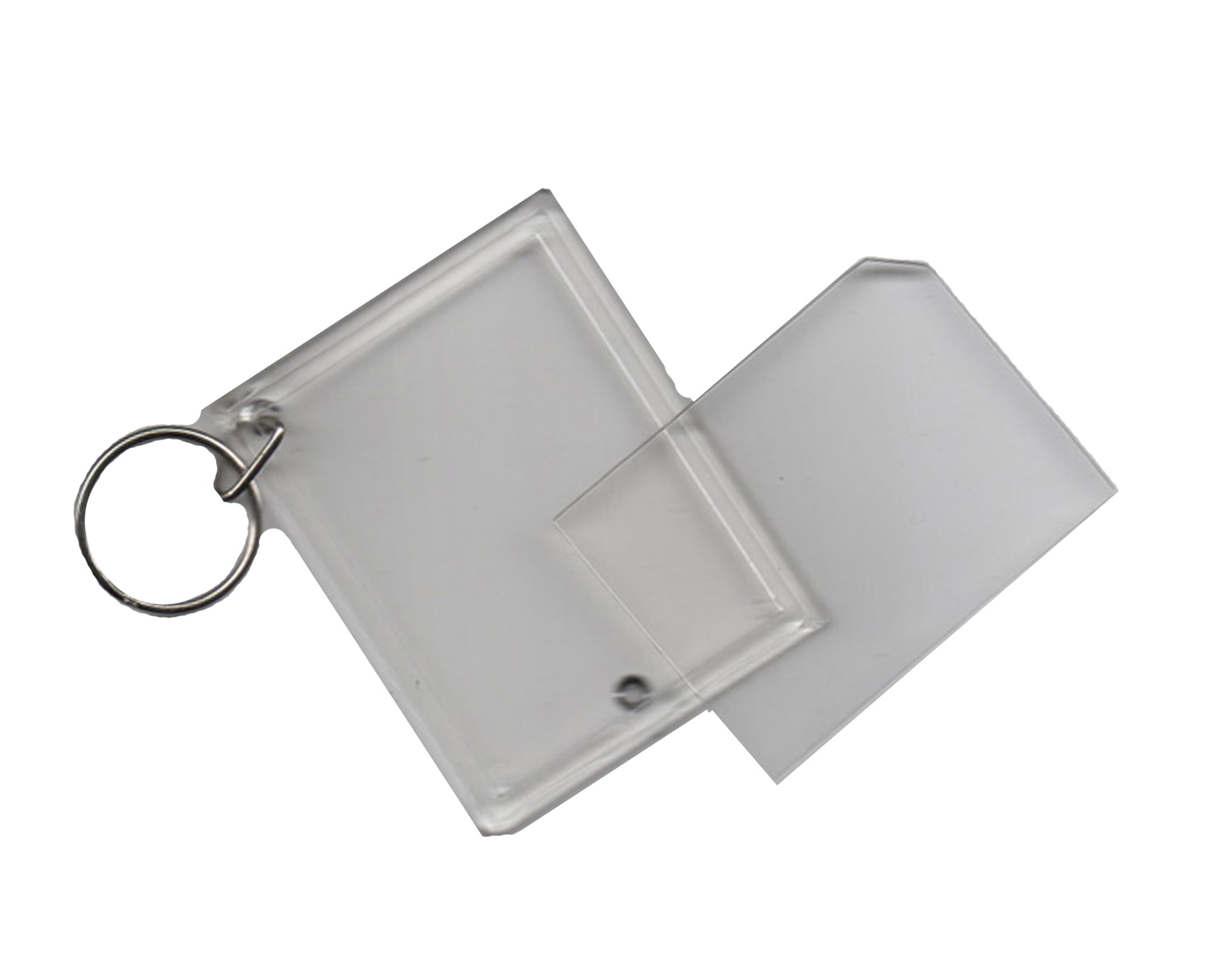 Key Ring Card Insert 50 Pcs of Blank Clear Acrylic Keyring 63x50mm Photo Insert Craft ...