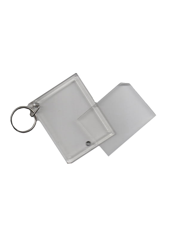 50 Pcs of Blank Clear Acrylic Keyring 63x50mm Photo Insert Craft Keychain
