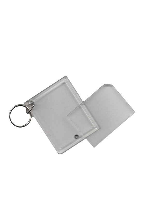 50 Pcs of Blank Clear Acrylic Keyring 63x50mm Photo Insert Craft Keychain