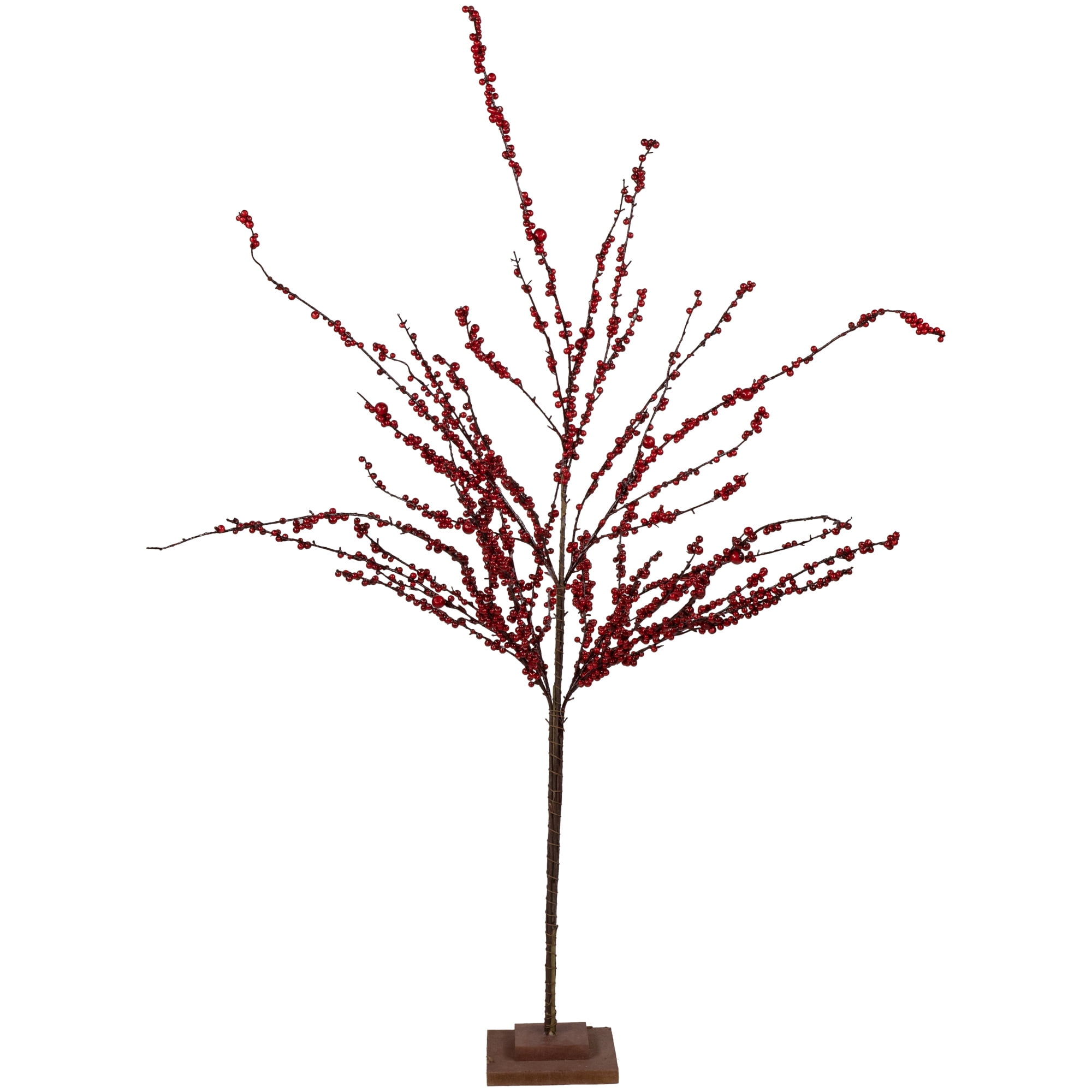 50" Pencil Artificial Christmas Tree with Red Berries - Unlit