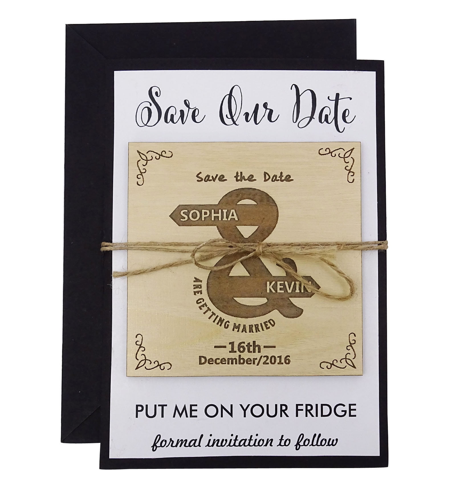50 Personalized Save the Date Wooden Magnet Custom Engraved Wooden ...