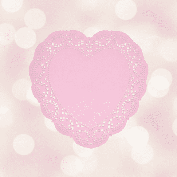 50-Piece 10-Inch Pink Heart Paper Doilies, Lace Cutouts for Valentine's Day Party Decor, Table Settings, and DIY Craft Gift Projects