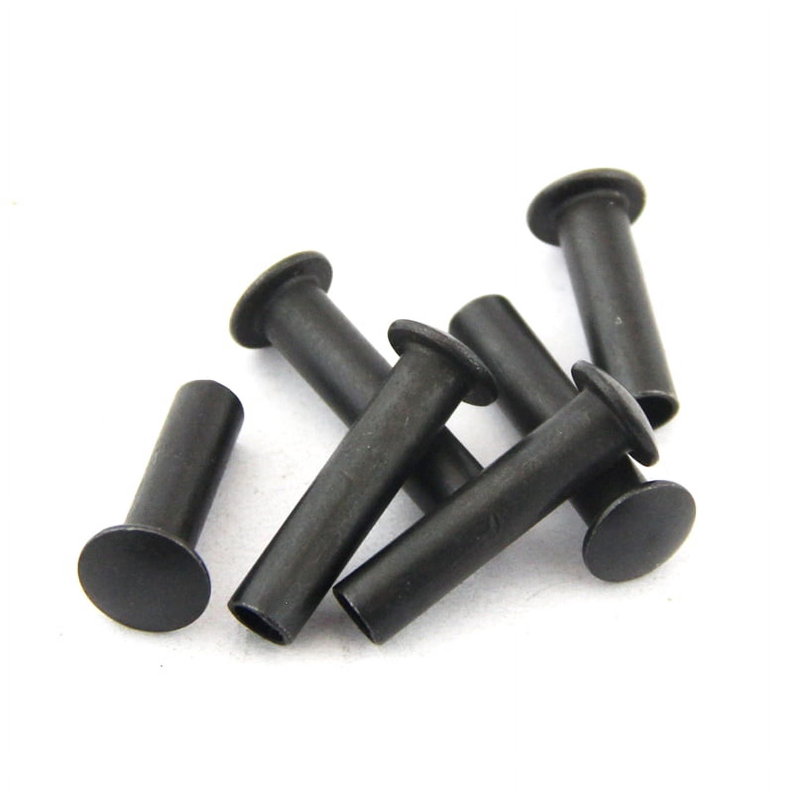50 Piece Black Carbon Steel Dome Head Half Hollow Shank Rivets M3x4mm