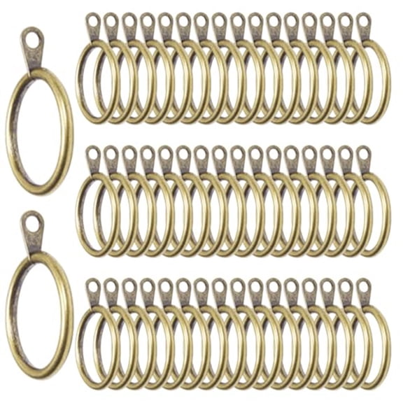 50 Piece Bronze Curtain Rings Set For Use With All Standard Curtain Rods