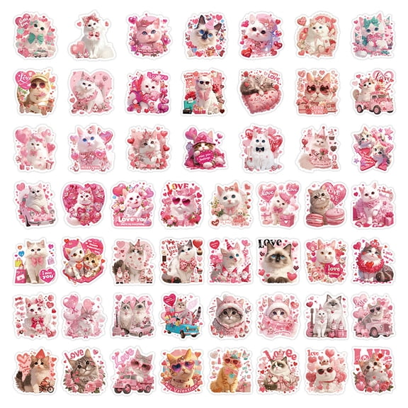 50 Piece Cat Graffiti Sticker Set Waterproof Vinyl Decals for Laptop Water Bottle Phone Case Notebook Scrapbook Journal DIY